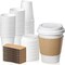 100 Pack 12 oz Disposable Coffee Cups with Lids, Sleeves, Leak-Proof To Go Coffee Cups with Lids, Durable Hot Paper Cups for Home, Office, Party, Business
